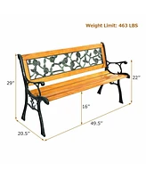 Gouun 49.5 Inch Patio Park Garden Porch Chair Bench