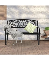 Gouun Outdoor Furniture Steel Frame Porch Garden Bench