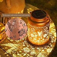 LAGarden Hummingbird Solar Lantern Outdoor Hanging Waterproof Metal Decor Light Christmas Gifts Yard Patio Porch 2Pack