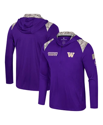 Colosseum Men's Purple Washington Huskies Oht Military Appreciation Quarter-Zip Hoodie Jacket