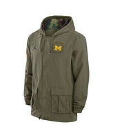 Jordan Men's Olive Michigan Wolverines 2024 Military Appreciation Full-Snap Hoodie Jacket