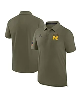 Jordan Men's Olive Michigan Wolverines 2024 Military Appreciation Tour Performance Polo