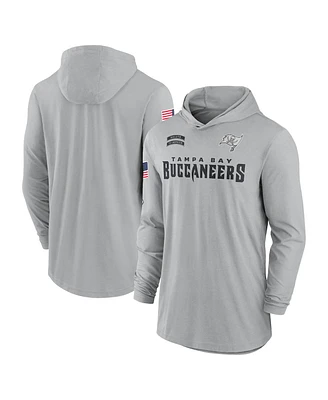 Nike Men's Gray Tampa Bay Buccaneers 2024 Salute to Service Lightweight Performance Long Sleeve Hooded T-Shirt