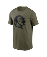 Nike Men's Olive Florida State Seminoles 2024 Military Appreciation Tonal Logo Performance T-Shirt