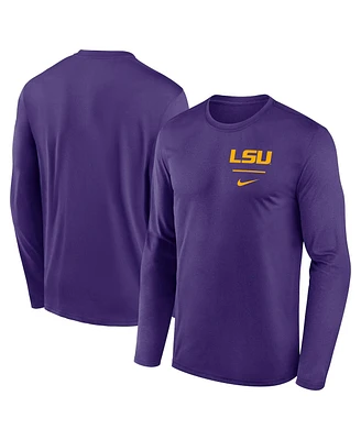 Nike Men's Purple Lsu Tigers Primary Stack Legend Long Sleeve T-Shirt