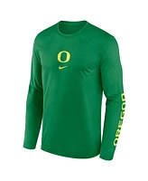 Nike Men's Green Oregon Ducks Primetime Center Lockup Two-Hit Legend Long Sleeve T-Shirt