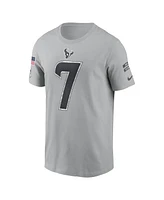 Nike Men's C.j. Stroud Gray Houston Texans 2024 Salute To Service Name Number T-Shirt