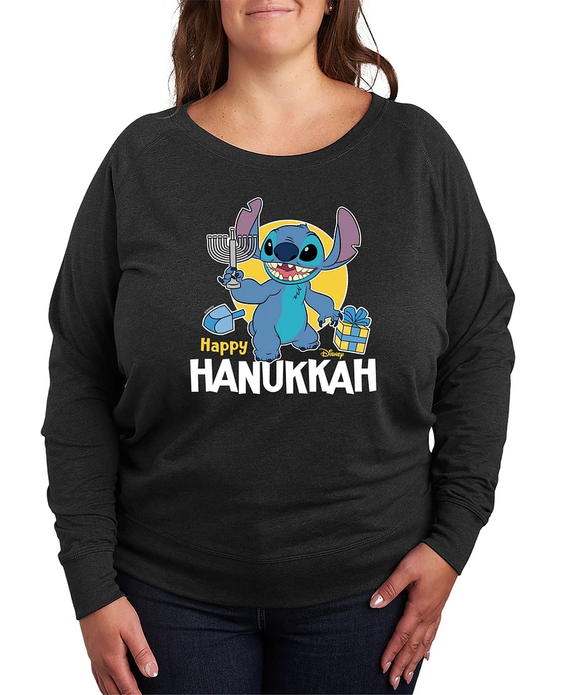 Hybrid Apparel Plus Lilo Stith Happy Hanukkah Graphic Pullover Top