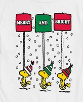 Airwaves Men's Peanuts Merry and Bright Short Sleeve Tee