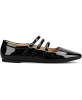 Journee Collection Women's Darlin Multi Strap Mary Jane Square Toe Flats