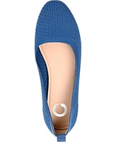 Journee Collection Women's Maryann Wide Width Knit Round Toe Ballet Flats