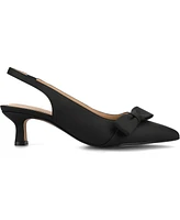 Journee Collection Women's Paloma Bow Kitten Heel Slingback Pumps