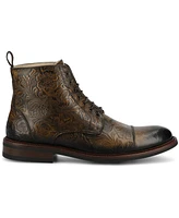 Taft Men's Rome Embossed Leather Cap Toe Lace-up Boot