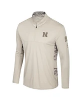 Colosseum Men's Natural Nebraska Huskers Oht Military Appreciation Quarter-Zip Jacket