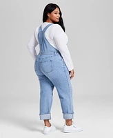 And Now This Plus Size Cuffed Denim Overalls, Exclusively at Macy's