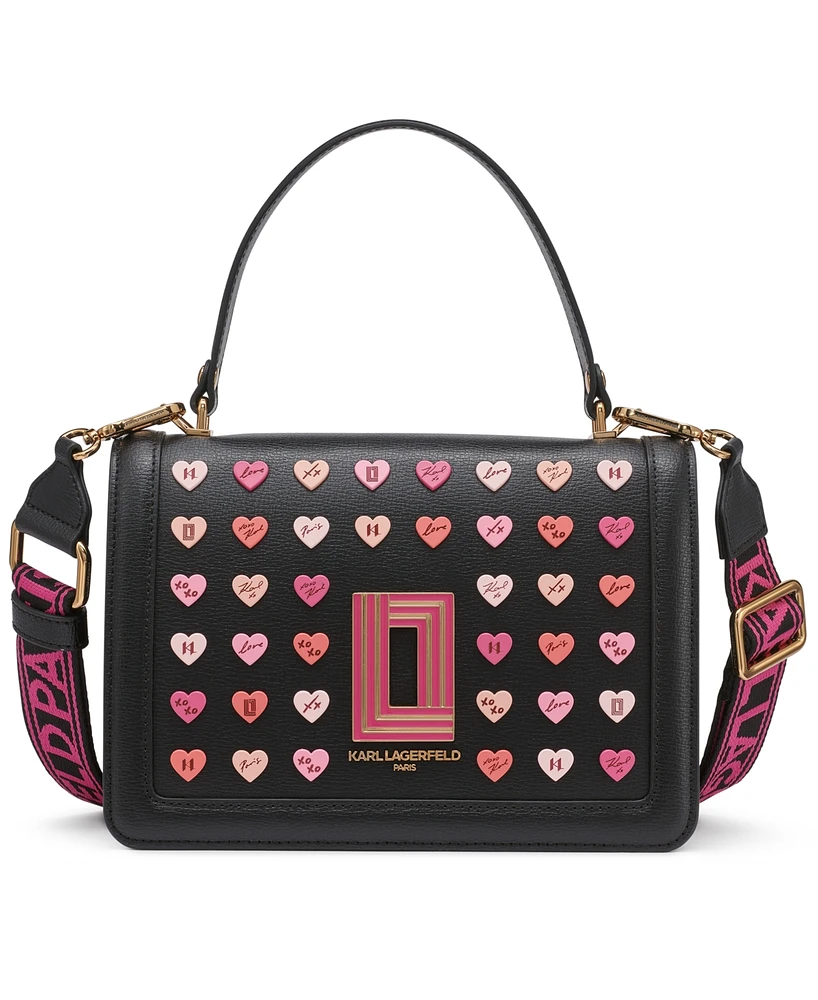 Karl Lagerfeld Paris Simone Small Leather Heart Pins Crossbody