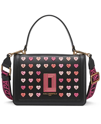 Karl Lagerfeld Paris Simone Small Leather Heart Pins Crossbody