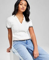 And Now This Petite Pointelle V-Neck Sweater, Exclusively at Macy's