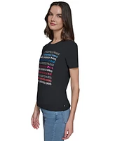 Karl Lagerfeld Paris Women's Logo Graphic-Print Tee