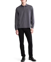 Calvin Klein Men's Smooth Cotton Long-Sleeve Polo Shirt
