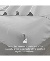 Doz by Sijo 100% Gots Certified Organic Percale Cotton Sheet Set, Hotel Crisp Cool