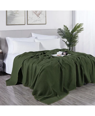 Doz by Sijo Waffle Blanket 50% Bamboo Viscose Cotton, Lightweight, Ultra Soft, Breathable, Summer