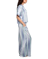 Midnight Bakery Women's Emberly Striped Satin Pajama Set
