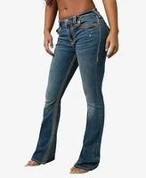 True Religion Women's Becca Super Q Flap Bootcut Jeans