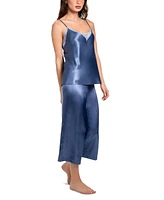 Linea Donatella Women's Flying Garden Cropped Satin Pajama Set