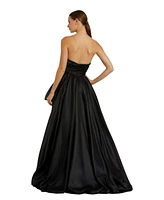 Mac Duggal Women's Strapless Ruched High Low Gown