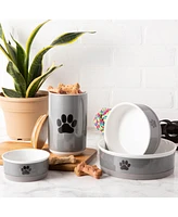 Bone Dry Paw Print Pet Bowl Set/2