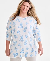 Style & Co Plus Printed Tunic Sweater Exclusively at Macy's