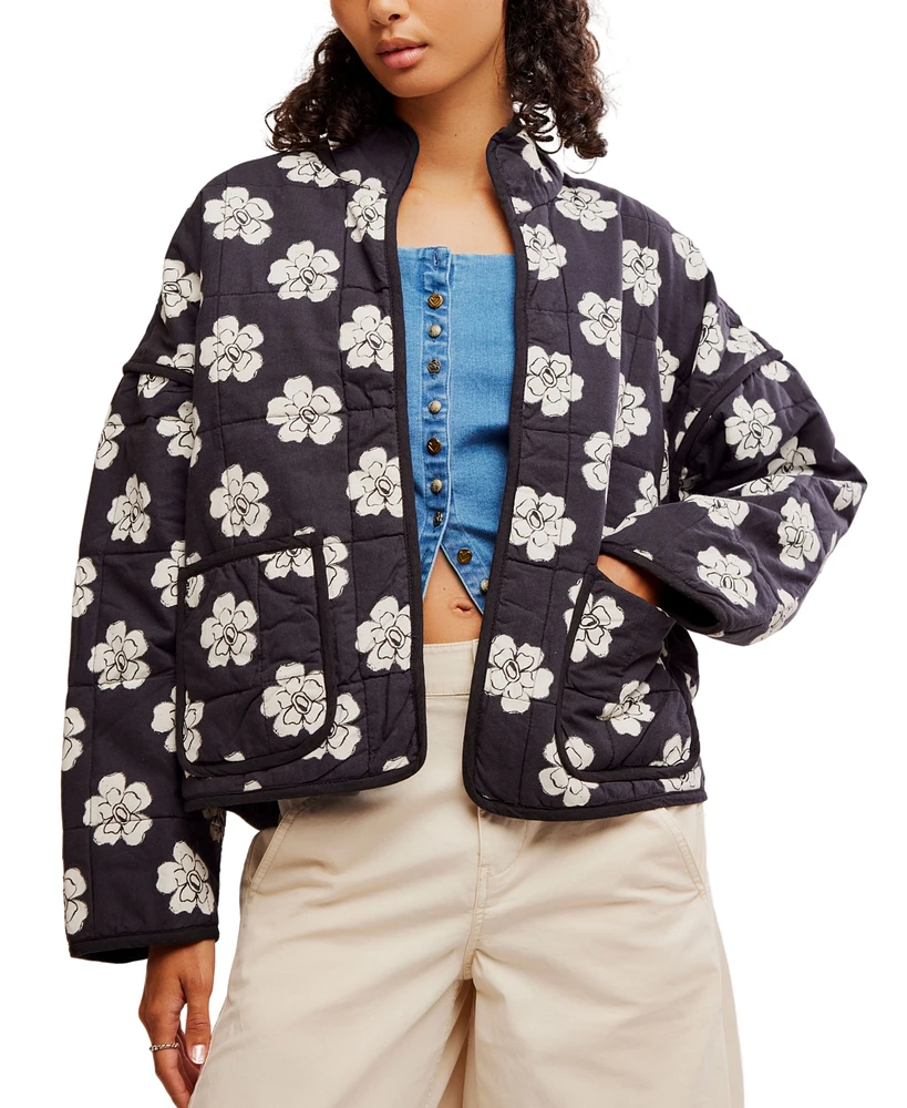 Free People Women's Chloe Cotton Floral Quilted Jacket