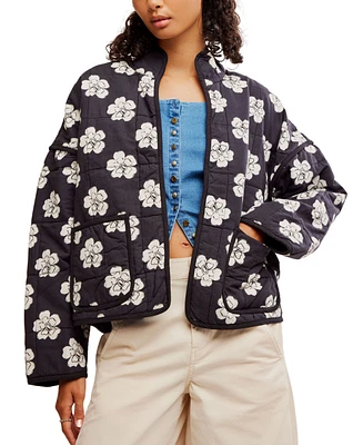 Free People Women's Chloe Cotton Floral Quilted Jacket