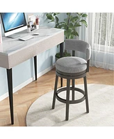 Gouun 31 Inch Swivel Bar Stool with Upholstered Back Seat and Footrest-31 inches