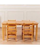 ECR4Kids 24in x 48in Rectangular Hardwood Table with 22in Legs, Honey