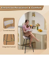 Gouun 25 Inch Counter Height Upholstered Swivel Bar Stool Set of 2
