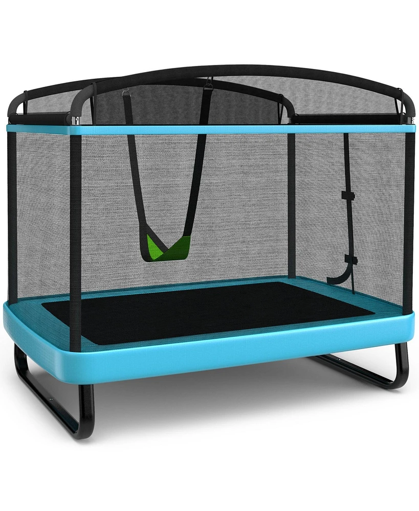 Gouun 6 Feet Kids Entertaining Trampoline with Swing Safety Fence