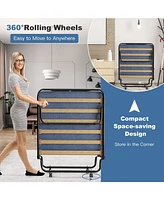 Gouun Portable Folding Bed with Memory Foam Mattress and Sturdy Metal Frame Made in Italy