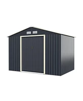 Gouun 9 x 6 Feet Metal Storage Shed for Garden and Tools