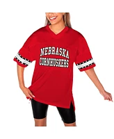 Gameday Couture Women's Red Nebraska Huskers Until Kickoff Rhinestone Fashion T-Shirt