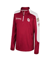 Colosseum Big Boys and Girls Crimson Oklahoma Sooners Oht Military Appreciation Cyclone Quarter-Zip Windshirt