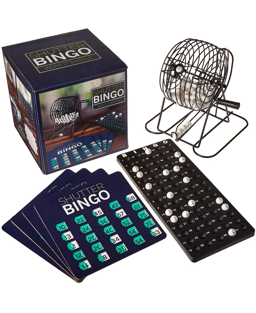 Slickblue Shutter Bingo Set with Built-In Sliding Windows – Fun and Easy Family Game