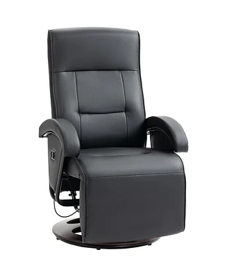 Homcom Swivel Recliner Chair with Footrest and Armrest,