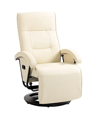 Homcom Swivel Recliner Chair with Footrest and Armrest,