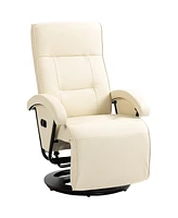 Homcom Swivel Recliner Chair with Footrest and Armrest,