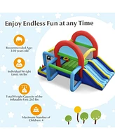 Gymax Kids Inflatable Bounce House Bouncer Castle w/ Double Slides Without Blower