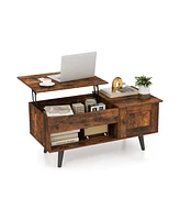 Gouun Lift Top Table with Storage and Hidden Compartment