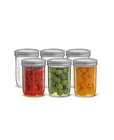 JoyJolt Wide Set of 6 Mason Jars with Airtight Lids