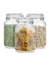 JoyJolt Airtight Set of 3 Glass Jars Storage Canister